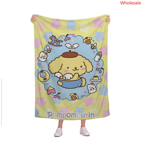 Pompom Purin Blankets, Fluffy Camping Trip Blankets