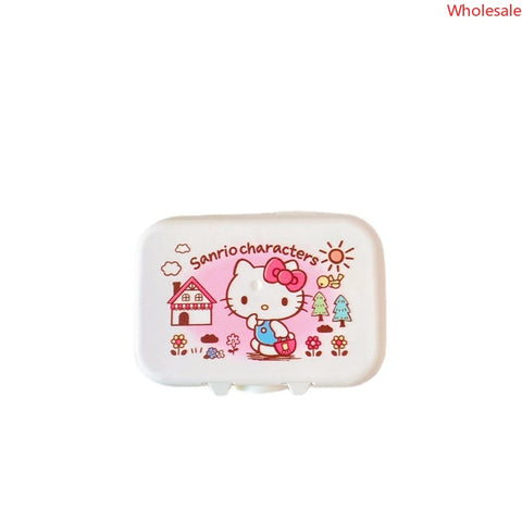 Sanrio Flap Toilet Soap Box Creative Drain Free Punched Tape Cover Household Bathroom Toilet Soap Dish