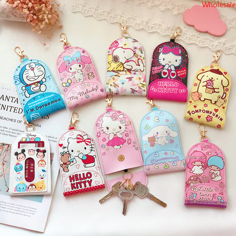 New Sanrio Retractable Keychain Card Bag Stretch Key Case Card Case Public Transport Card Case