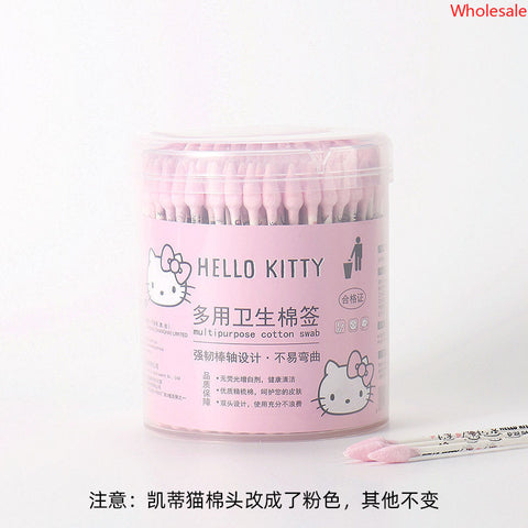 Sanrio secondary multipurpose sanitary cotton swab spiral ear cosmetic double head