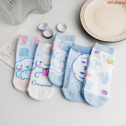 Cinnamoroll New Spring and Summer Cartoon Socks Female Cute Puppy Socks Korean Women&#039;s Boat Socks Combed Cotton Socks