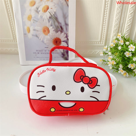 Sanrio Portable Makeup Bag Girl Heart Storage Bag Travel Makeup Bag Stationery Box Pencil Bag