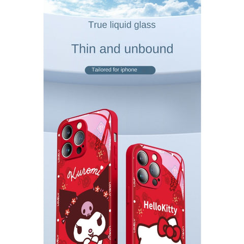 New Year Cute KT Cat Apple 15 Phone Case IPhone 14 Kitty Cat 13 Kuromi 11 Melody 12 Promax Chinese New Year 15 Plus New XS Women's XL Celebration Mini Red 8p Set