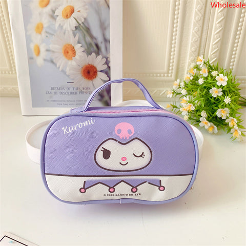 Sanrio Portable Makeup Bag Girl Heart Storage Bag Travel Makeup Bag Stationery Box Pencil Bag