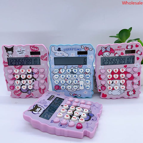 Sanrio Solar Calculator Cute Mini Portable Office Computer Student Animation Modeling Calculator