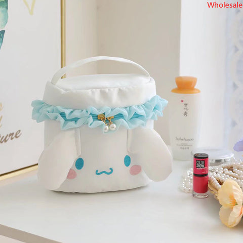 Sanrio Plush Cosmetic Case Lipstick Foundation Sunscreen Storage Bag Girls Export Cosmetic Bag.