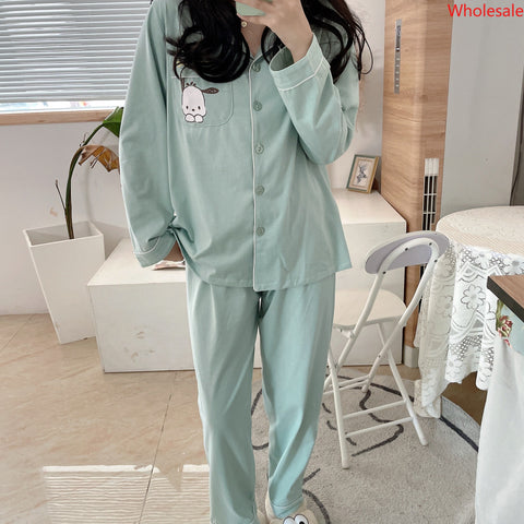 Pochacco Pajamas Women's Autumn and Winter Cotton Long Sleeve Cute Student Home Suit Two Piece Set