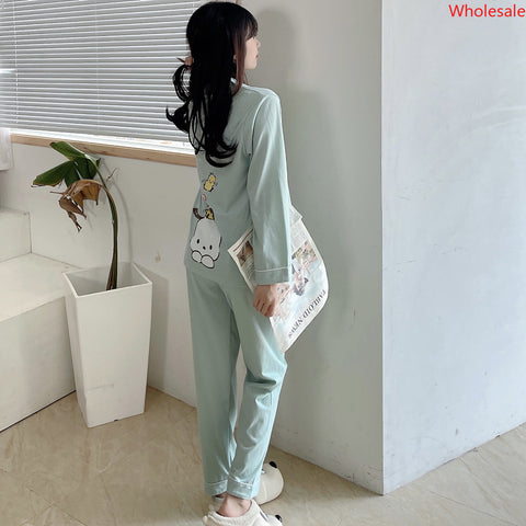 Pochacco Pajamas Women's Autumn and Winter Cotton Long Sleeve Cute Student Home Suit Two Piece Set