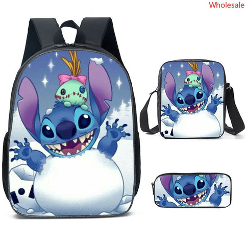 New Stitch Three-piece Backpack Crossbody Bag Pencil Case