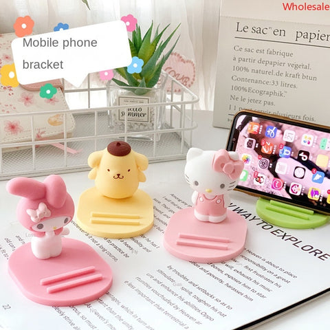 Creative Fashion Cute Sanrio Desktop Mobile Phone Bracket Anti-slip Bracket Watch Drama Adjustable Angle Soft Plastic Mobile Phone Rack.