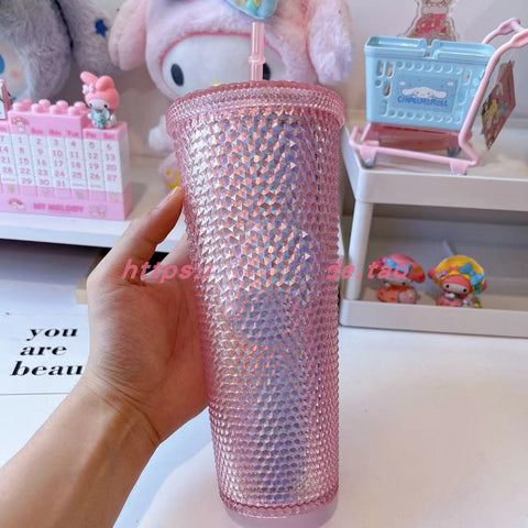 Pink girl diamond durian sippy cup qu12