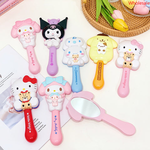 Sanrio Shape Handle Mirror Students Hold Makeup Mirror Massage Airbag Comb Anti-static Comb