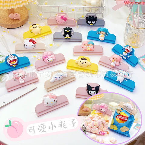 Sanrio Home Kitchen Cute Food Sealing Clip Moisture-proof and Fresh Keeping Snack Clip Milk Powder and Dried Fruit Sealing Clip Clothes and Socks Clip