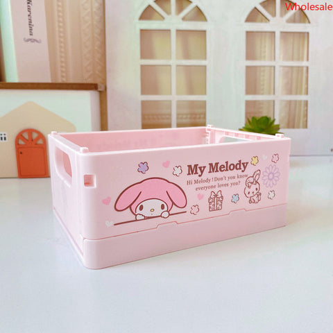 Sanrio Storage Box Desktop Folding Portable Small Box Living Room Plastic Sundries Box Cosmetic Storage