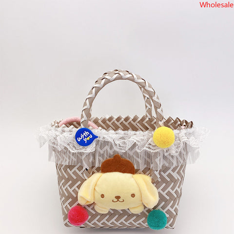 Sanrio Lace Lace Soft Cute Cartoon Doll Handheld Cabbage Basket