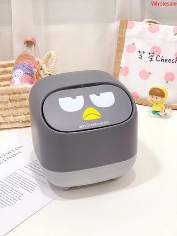 Sanrio Household Car Desktop Trash Can with Lid Pressed Paper Crumbs Storage Bucket Square