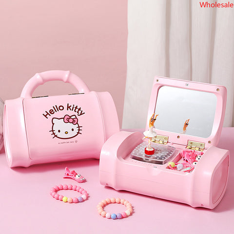 Colorful Flash Handbag Music Box Music Box Creative Dancing Girl KT Children&#039;s Jewelry Box Gift