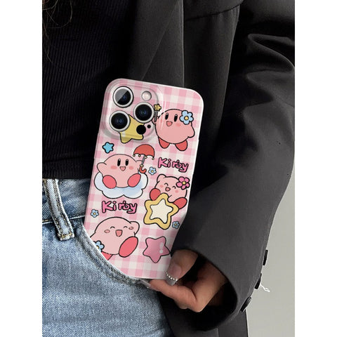 Cute Star Kirby Cute Sanrio iPhone Case Full Body Protective Case For IPhone 11-15 Pro Max