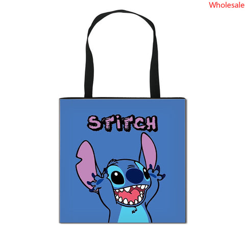 2023 New Stitchy Shopping Bag Cute Cartoon Peripheral Portable Handbag Large Polyester Storage Bag