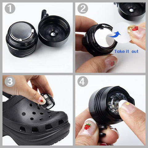 Headlights for Crocs 2pcs,Lights Flashlights Attachment for CrocsLight Up Charm Accessories for Kids Boys Adults Men Women Crocs Shoes,Clip on Clog Headlights Lights Flashliahts for Crock Shoe