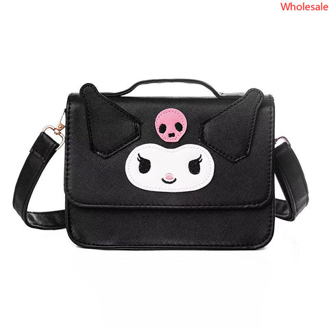 Sanrio Kulomi Diagonal Bag Girl Heart Mobile Phone Key Bag PU Waterproof Leather Handbag