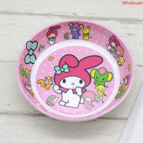 Sanrio Tableware 5-inch Snack Plate Cartoon Cute Creative Fruit Plate Anti Drop Melamine Imitation Porcelain Round Plate