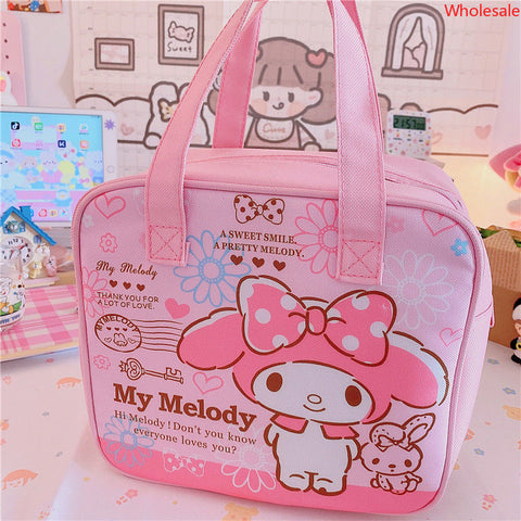 Sanrio Lunch Box Bag, Bento Handbag, Large Capacity Aluminum Foil Insulation Bag, Office Worker Canvas with Rice Bag