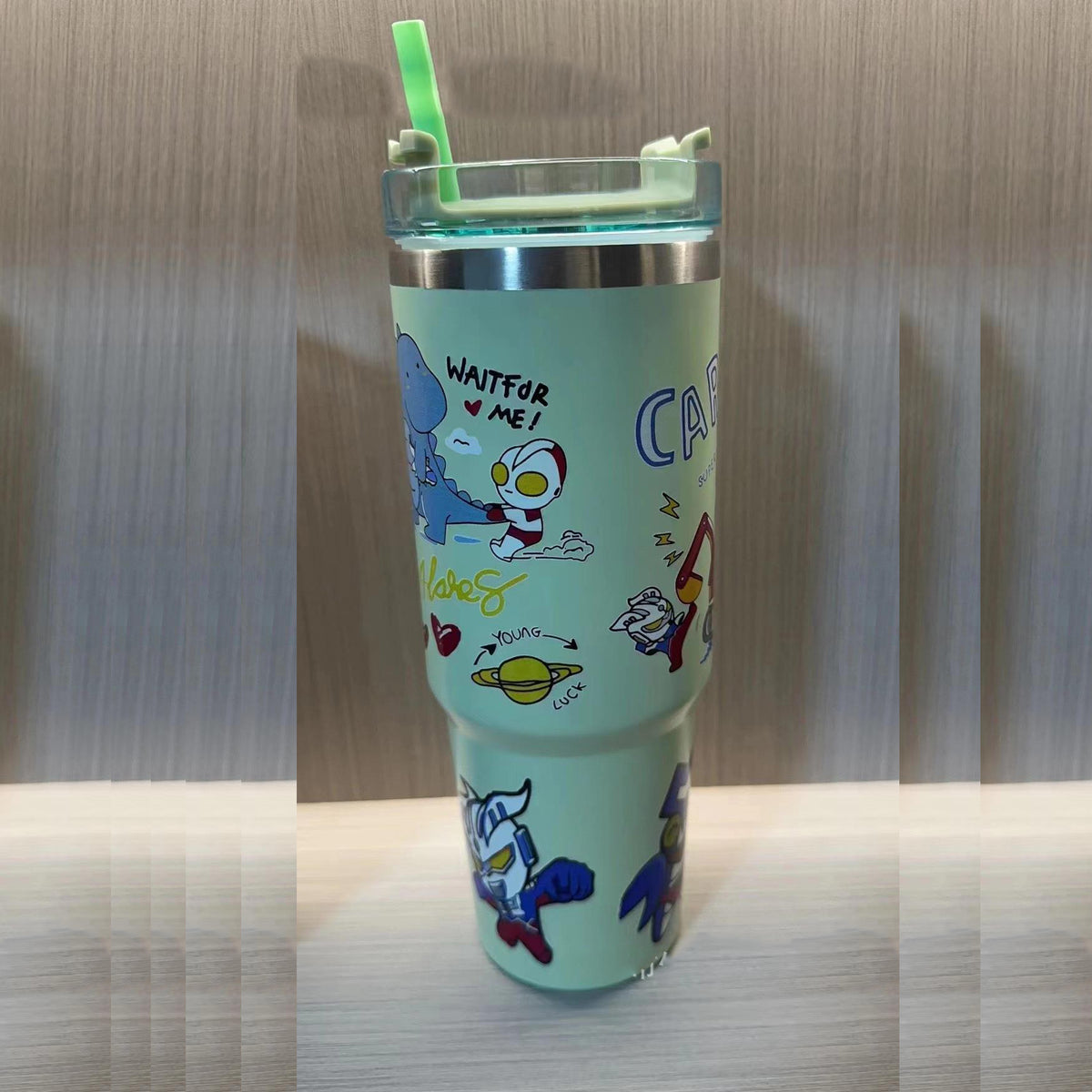 New cartoon pattern net red ice bacca cup car cup 304 stainless steel vacuum insulation coffee cup QH14