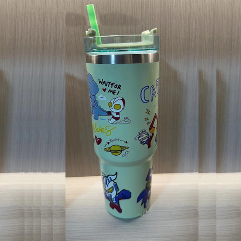 New cartoon pattern net red ice bacca cup car cup 304 stainless steel vacuum insulation coffee cup QH14