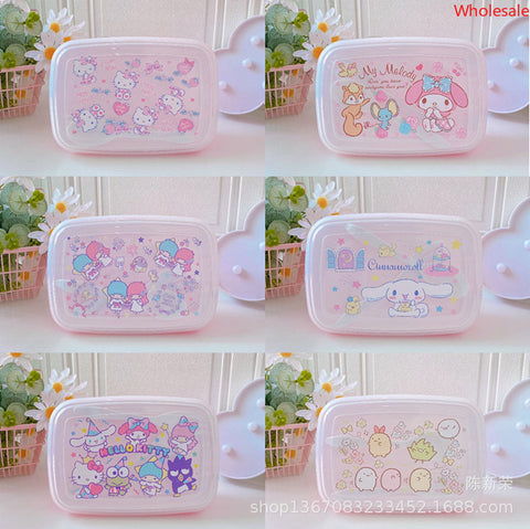 New Sanrio Crisper Box, Dice-sealed Lunch Box, Refrigerator Storage Box, Student Lunch Box