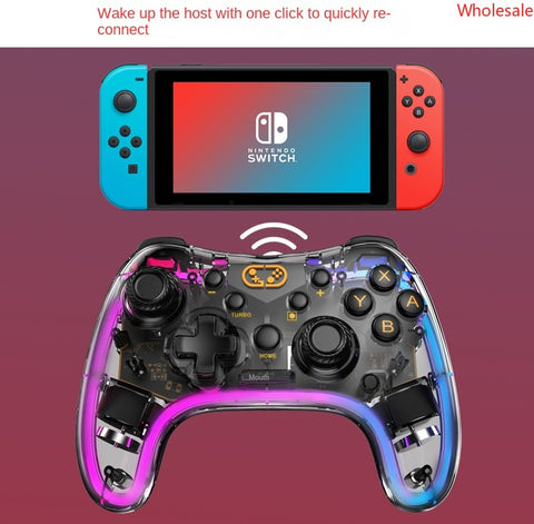 Switch Game Controller Neon RGB Colorful Glow Switch Pro Wireless Game Controller 6-axis Body Feel