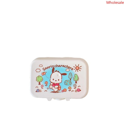 Sanrio Flap Toilet Soap Box Creative Drain Free Punched Tape Cover Household Bathroom Toilet Soap Dish