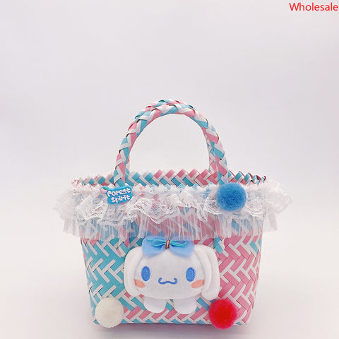 Sanrio Lace Lace Soft Cute Cartoon Doll Handheld Cabbage Basket