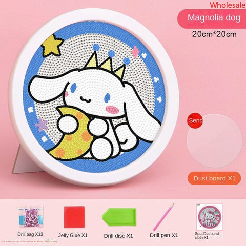 Sanrio Diamond Painting Full of Diamonds Round Framed DIY Handmade Material Bag Set Diamond Sticker