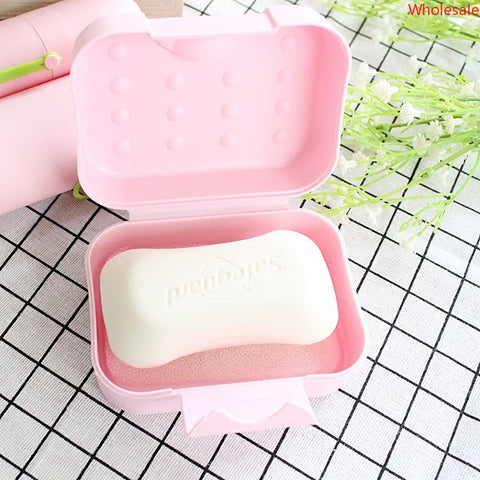 Kitty Soap Box Cartoon Cute Personality Soap Box Travel with Cover Seal Soap Dish Household with Buckle Wash Face