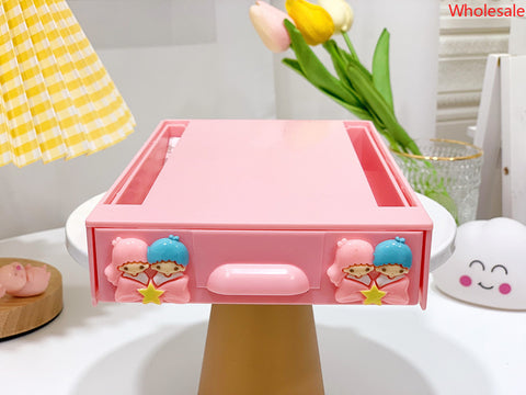 Sanrio Home Girl's Heart Bottom Table Hidden Adhesive Drawer Box Desk Stationery Sundries Storage Box