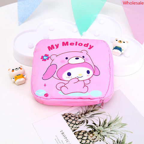 Sanrio Ice and Snow Series Sanitary Napkin Storage Bag Cute Girl Portable Cosmetic Small Package.