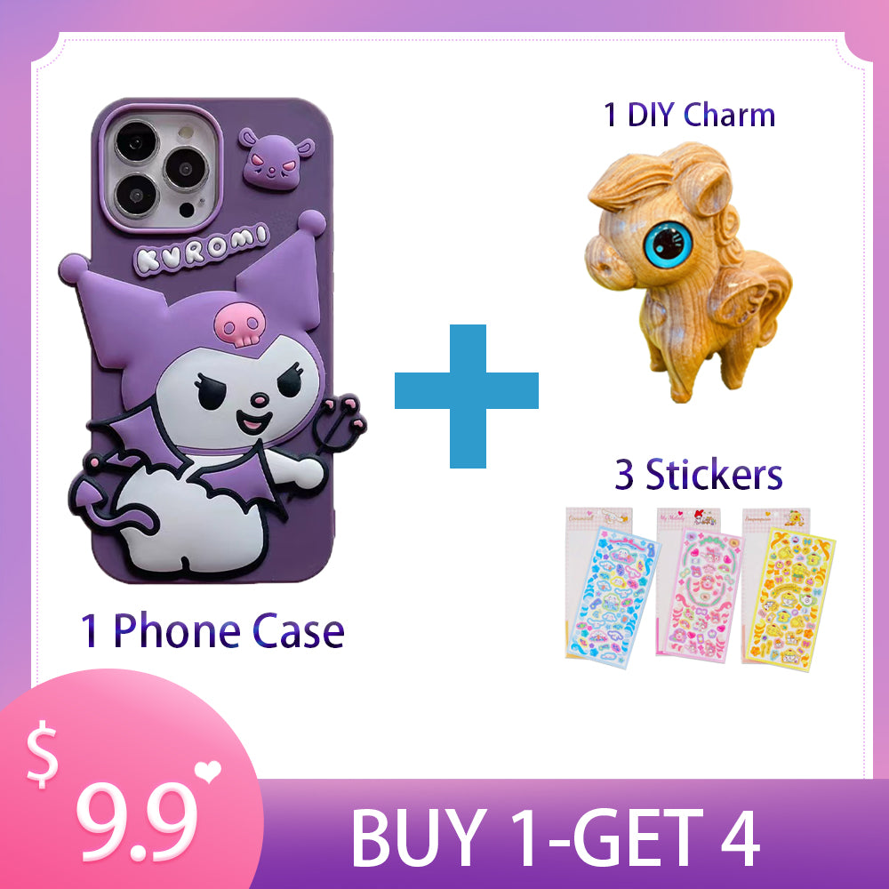 1 x Full Body Screen Phone Case 1 phone case+1 DIY charm+3 stickers