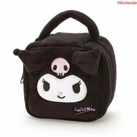 Sanrio Plush Handbag Convenient Travel Cosmetics Storage Bag Embroidered Face Bag