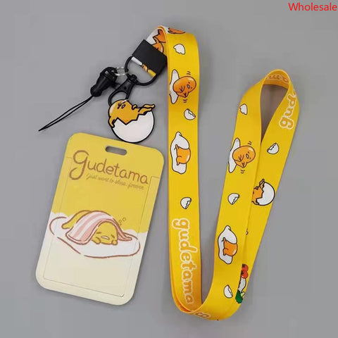 Gudetama Long Rope ID Set Student Subway Card Access Control Card Loss Prevention Card Set Public Transport Card Work Permit Hanger