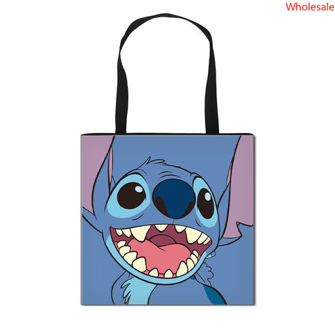 2023 New Stitchy Shopping Bag Cute Cartoon Peripheral Portable Handbag Large Polyester Storage Bag