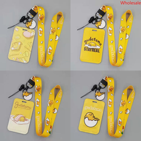 Gudetama Long Rope ID Set Student Subway Card Access Control Card Loss Prevention Card Set Public Transport Card Work Permit Hanger