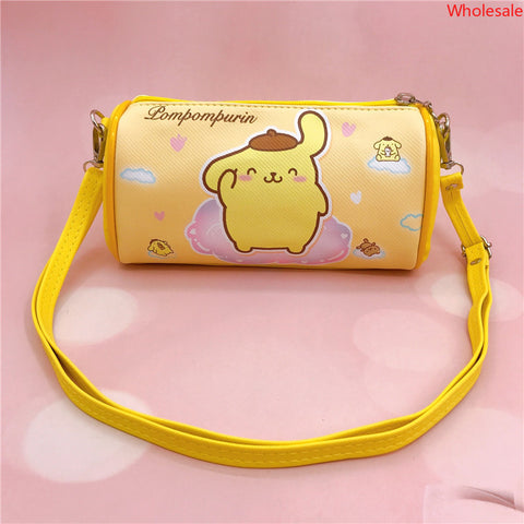 Sanrio Leather Waterproof Zippered Satchel Student Stationery Pencil Storage Children's Universal Horizontal Shoulder Roller Bag