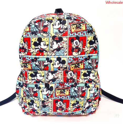 New Printed Backpack Mickey Minnie Donald Duck Student Backpack