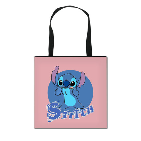 2023 New Stitchy Shopping Bag Cute Cartoon Peripheral Portable Handbag Large Polyester Storage Bag