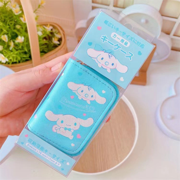 Cinnamoroll New Leather Zipper Car Key Case Cute Girl Heart Universal Model Key Protection Case Storage Bag