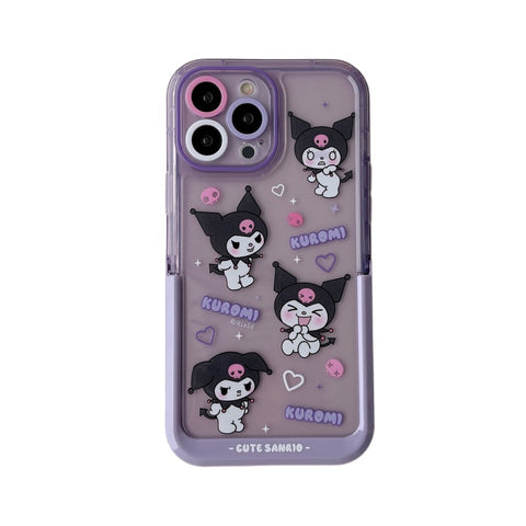 Sanrio Kuromi Hard Phone Cases with Stand Suitable for iPhone 11-14 Pro Max