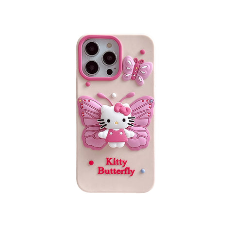 Sanrio 3D Silicone Stereoscopic Hello Kitty iPhone Cases Suitable for iPhone 11-15 Pro Max