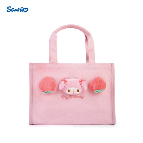 Sanrio Sanrio Peach Blossom Park Series Handheld Bag, Kuromi Jade Gui Dog Handheld Bag, Bento Bag, Textbook Bag