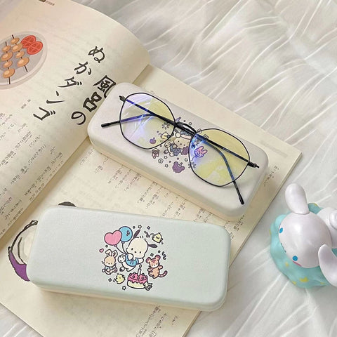 Glasses Box, Girl Heart Cartoon Style, Cream Colored Handkerchief Series, Myopia Glasses Storage Box